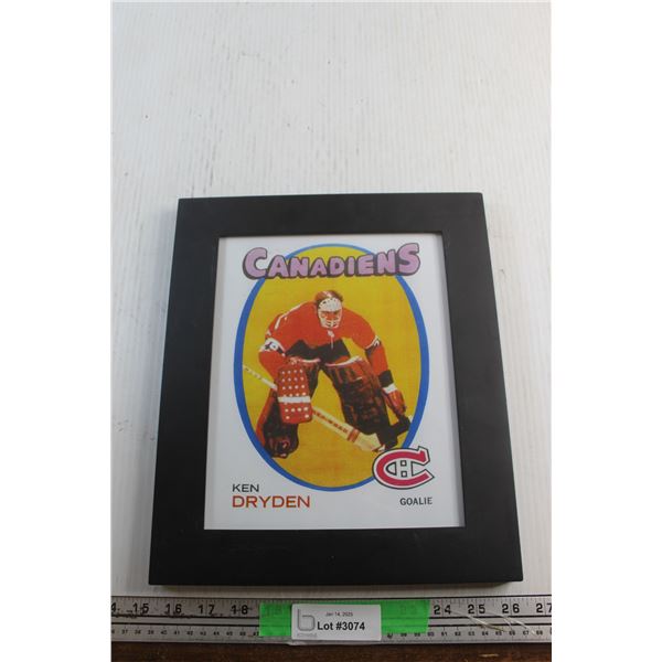 Framed Montreal Canadiens Ken Dryden Goalie Rookie Card PRINT 13'' x 10 1/2''