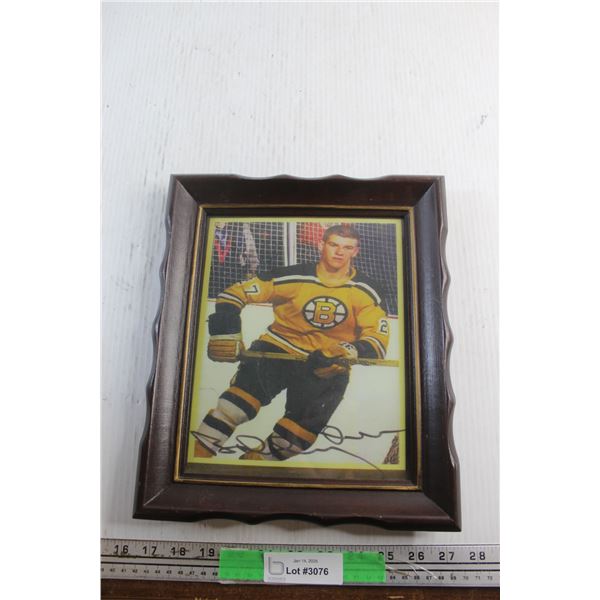 Framed Autographed Bobby Orr Hockey Card PRINT with Certificate on Back12'' x 10''