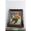Image 1 : Framed Autographed Bobby Orr Hockey Card PRINT with Certificate on Back12'' x 10''