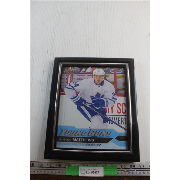 Framed Upper Deck Young Guns Auston Matthews Hockey Rookie Card PRINT 12'' x 10''
