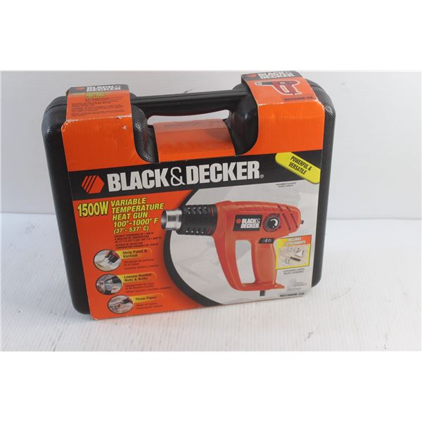 Black & Decker 1500W Variable Temperature Heat Gun Kit - Sealed