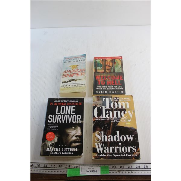 (4) Books - Lone Survivor, Tom Clancy and Colin Martin