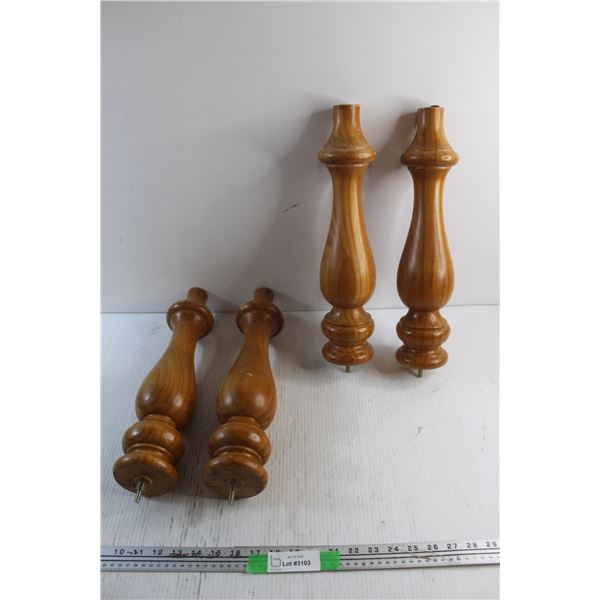 (4) Wooden Furniture Legs 16''