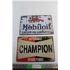 Image 1 : Mobiloil and Champion Signs 12'' x 8''