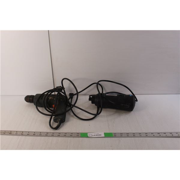 Ferm Rotary Cutting Tool & Black & Decker & Cord Operated Drill- Powers On