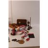 Image 2 : (3) Wood Toy Cars, Various Medals, Miniature Mechanic's Toolset