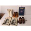 Image 2 : (3) Vintage Clifford Books, (3) Pairs of Decorative Infant Shoes, Misc.