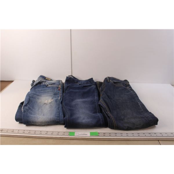 (3) Pairs of Women's Jeans-, Foxy & Siver Sizes 30, 21/31 & Men's Levi Strauss 32/32, As Is
