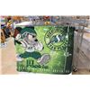 Image 1 : Mickey Mouse Saskatchewan Roughriders Lil' Rookie Throw Blanket- Some Staining, Approx. 46" x 56"