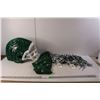 Image 1 : Saskatchewan Roughriders Memorabilia- Inflatable Helmet, Pyjama Pants- L (14/16), Pom Poms