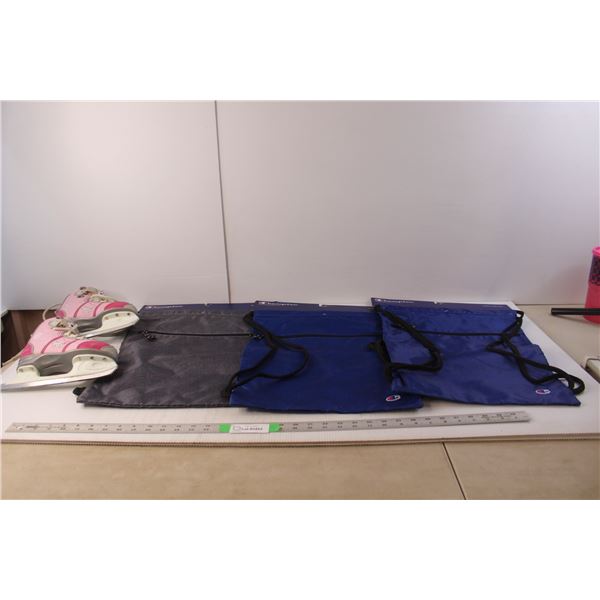 (3) Champion Carry Sacks & Child Skates- Size 13