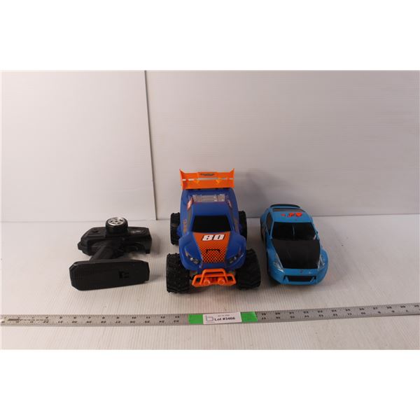 (2) Remote Control Vehicles & Remote, As Is, Up to 12" Long