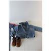 Image 2 : (2) Children's Denim Clothing Pieces- Both Approx. Size 2, Children's Leather Like Laced Shoes- As I
