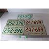Image 1 : Saskatchewan License Plates, (2) Pairs (1) Single, 1968, 1970, 1971