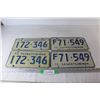 Image 1 : (2) Pairs Of Saskatchewan License Plates, 1972, 1976