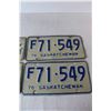 Image 3 : (2) Pairs Of Saskatchewan License Plates, 1972, 1976