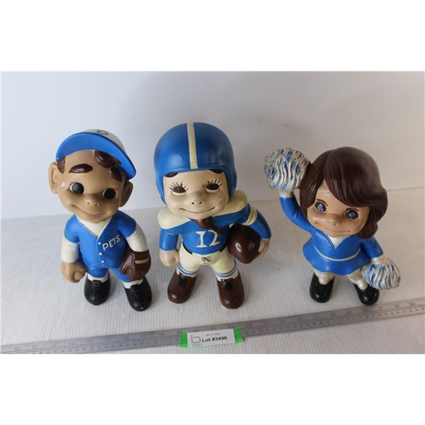 (3) Whiteware Sport Figurines- Tallest Is 11.5'' Tall