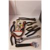 Image 3 : Clutter Catcher Center Console 9" Tall x 18" Long x 11" Wide & Tools- Pliers, Wrenches, Misc. with C