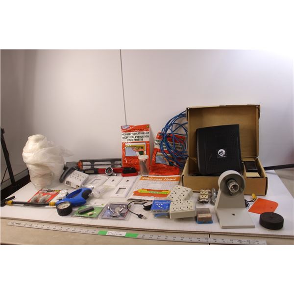 Xplorenet Modem & Cords, Window Insulation Kits, Mastercraft Tire Pressure Gauge, Misc.