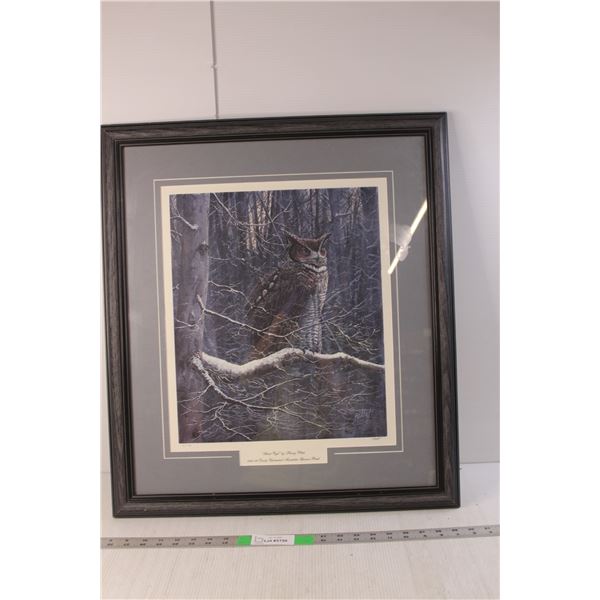 "Silent Vigil" Framed Painting by Henry Pittet 25.75" Tall x 22.75" Wide