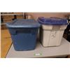 Image 1 : *(2) Plastic Storage Totes with Lids- Rubbermaid 20.5" Tall x 14" Wide x 21" Long & Sterilite 17.5" 