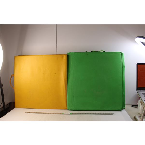 (2) Folding Gym Mats with Handles 73.5" Long x 24" Wide and 70.25" x 24" Wide, As Is