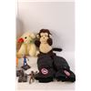 Image 2 : (3) Stuffed Animals- Winnie the Pooh, Monkey, Valentine's Puppy, Canada Goose Mitts, Toy Train, Cana