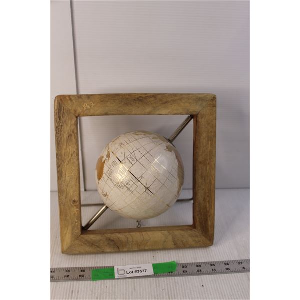 Globe with Wooden Frame 11"