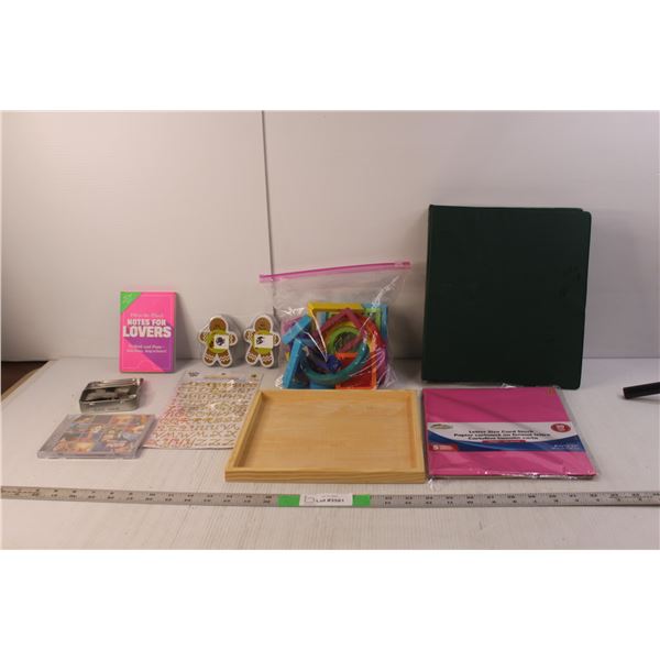 Gingerbread Playing Cards, Binder with Looseleaf, Wooden Painted Shapes, Misc.