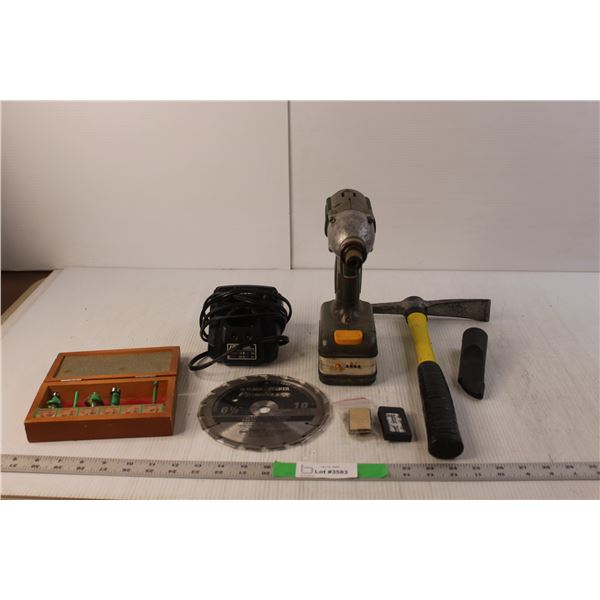 Black & Decker 6.5" Circular Saw Blade, Hyper Tough 12V Charger, Mastercraft 14.4V Cordless Impact G