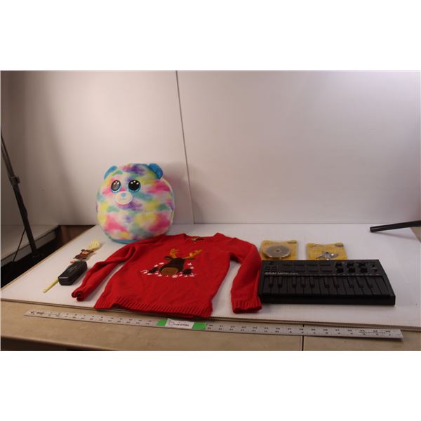 Akai MPK Mini Controller Keyboard, Grinder Knife & Plate, Ty Stuffie, Child's Christmas Sweater-6X, 