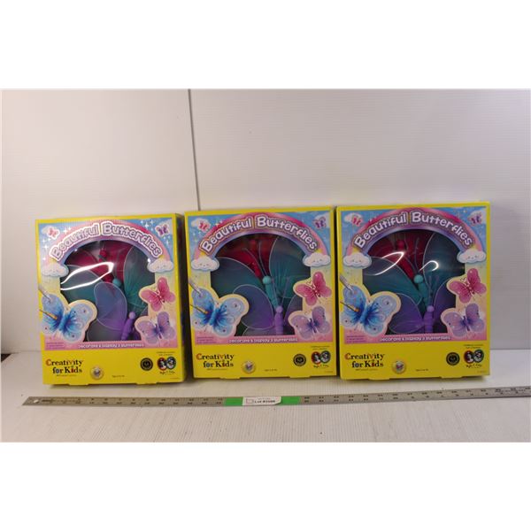 (3) Beautiful Butterflies Crafts, NIB