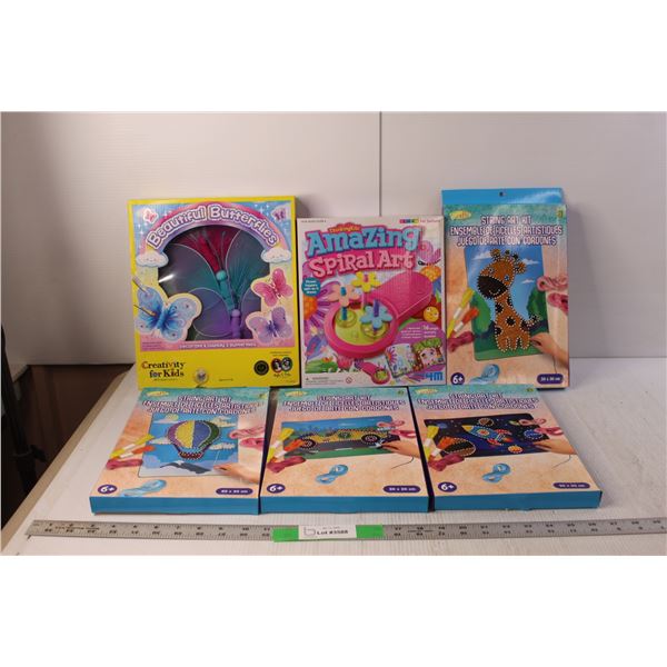 (6) Art Kits for Kids- String Art, Spiral Art & Butterflies