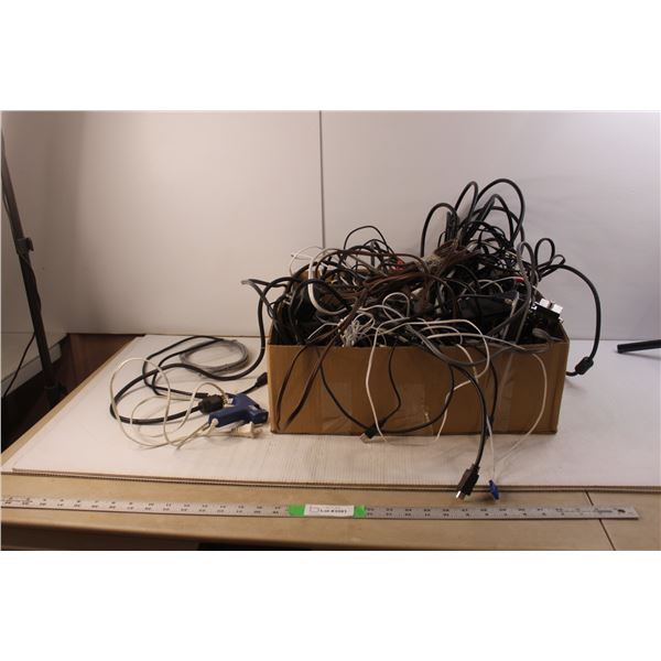 Lot of Cords- HDMI, Home Phone Cable, Misc. As Is