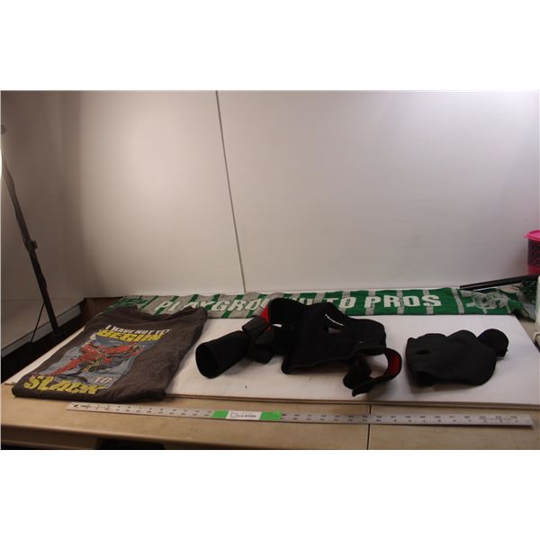 Saskatoon Minor Football Scarf- Some Staining, Tensor Braces, Men's T-shirt- XL