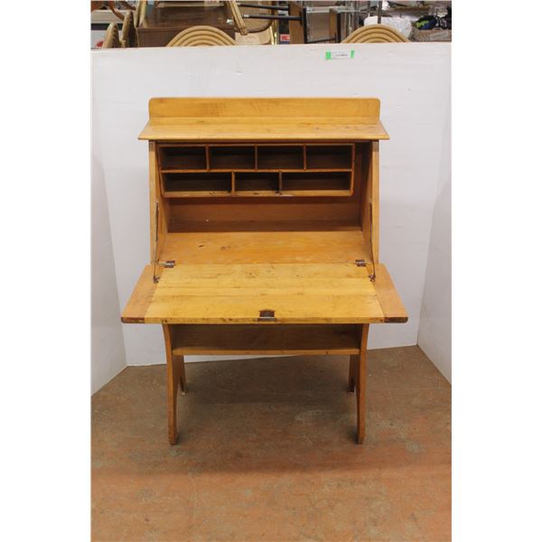 *Vintage Wooden Secretary Desk - 34.5 x 27.5 x 13.5