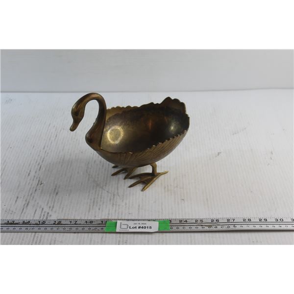 Brass Swan Candy Dish