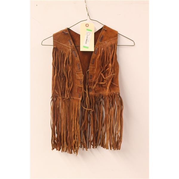 *Vintage Suede Leather Vest - Size 37
