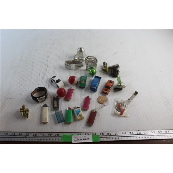 Toys Cars, Lighters, Watch, Bracelet and Ornaments
