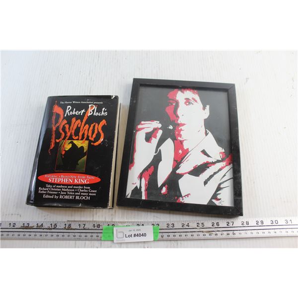 Framed Scarface Print 10 1/2'' x 8 1/2'' and Psychos Book by Stephen King