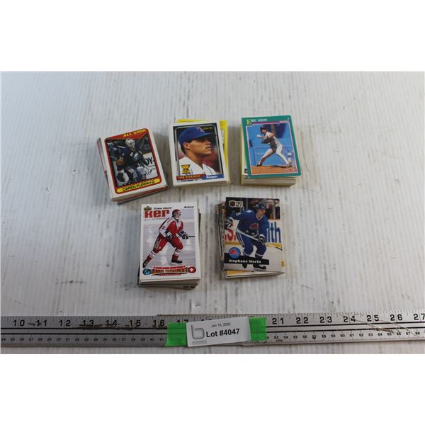 Assorted Hockey and Baseball Trading Cards