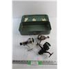 Image 1 : (3) Fishing Lace Reels and Tin Box