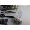 Image 6 : Kitchenware - Tongs, Cheese Grater, Whisk, Spatula and Misc., Post Cards, Erasers and Books