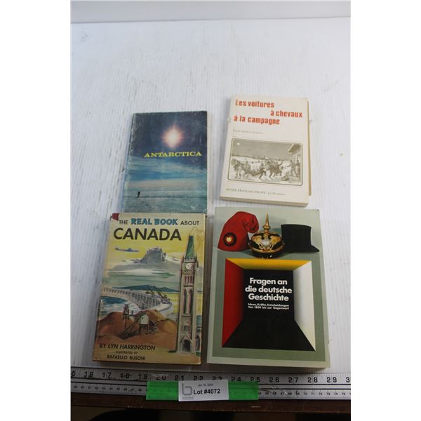 (4) Books - Antarctica, The Real Book About Canada and Paul Andre Leclere