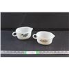 Image 1 : (2) Pyrex Milk Glass Gravy Boats