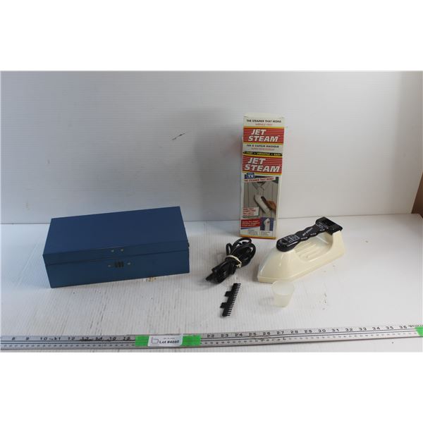 Jet Steam Iron - As Is and Tin Box with Code Lock