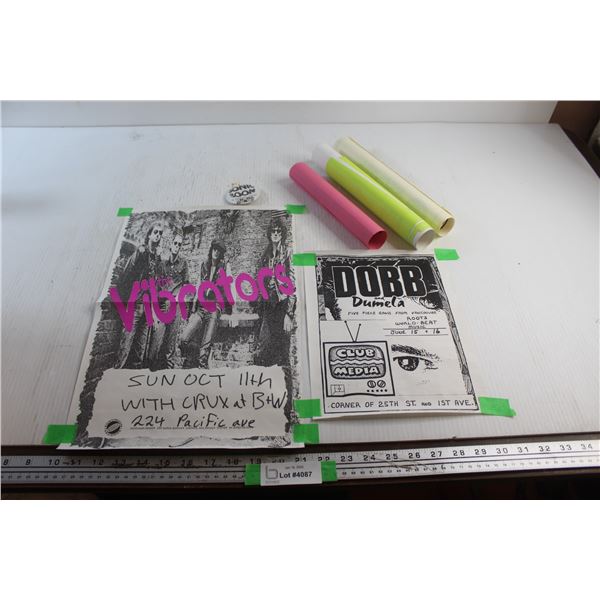 Rave Posters and Sonic Boom Shirt Pin