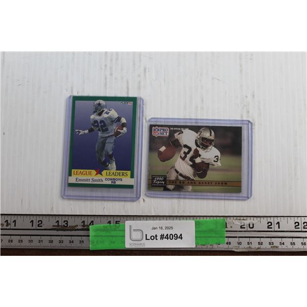Fleer 91 and NFB Pro Set Emmitt Smith & The Bo and Barry Snow Football Trading Cards - Authenticity 