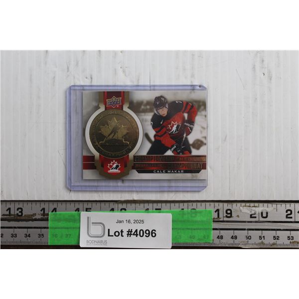 Upper Deck Championship Medals Tim Horton's Series Cale Makar Hockey Trading Card - Authenticity Not