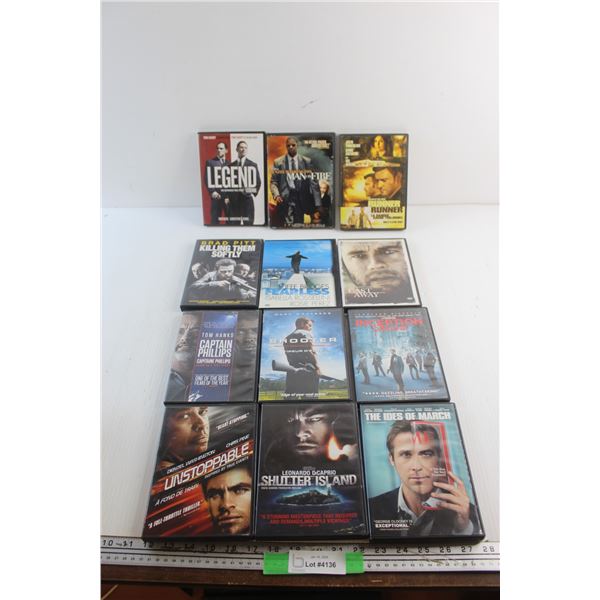 (12) DVD Movies - Unstoppable, Cast Away and Runner